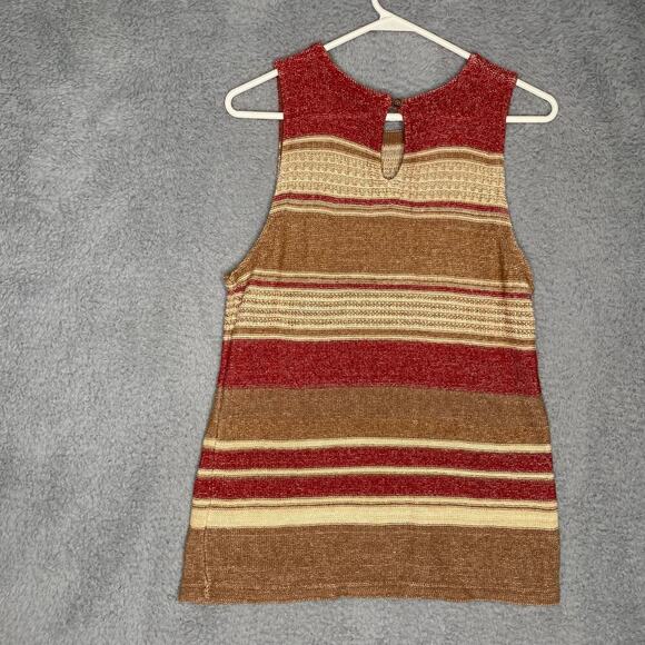 Lauren Ralph Lauren womens linen blend knit sweater tank striped keyhole back XL - Picture 2 of 6
